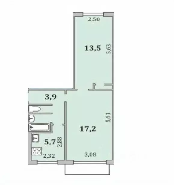 2-к кв. Мурманская область, Мурманск Кольский просп., 167 (44.3 м) - Фото 1