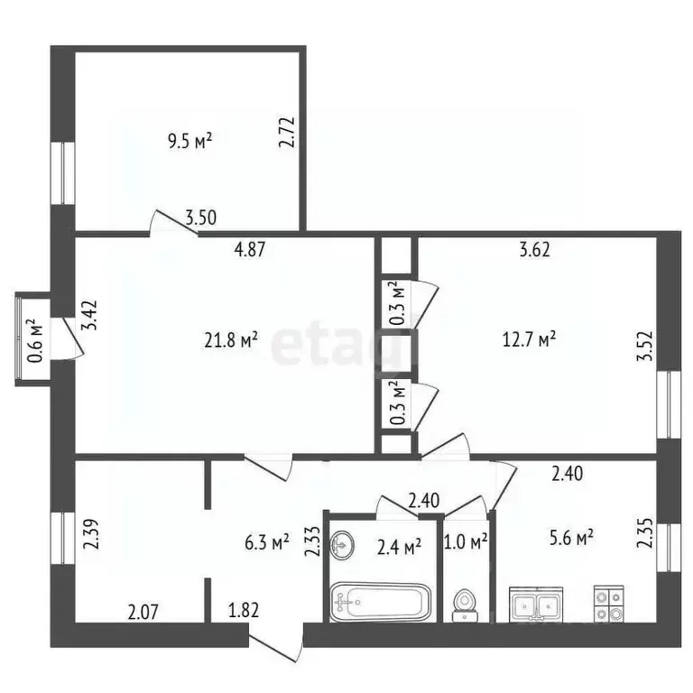 Студия Санкт-Петербург Ярославский просп., 8 (60.0 м) - Фото 1
