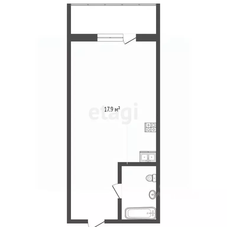 Студия Тюменская область, Тюмень ул. Новоселов, 113 (17.7 м) - Фото 2