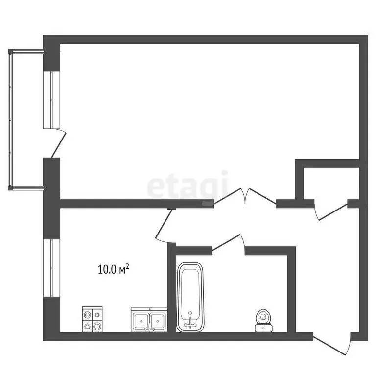 1-комнатная квартира: Нарткала, улица Ахметова, 22 (30 м) - Фото 1