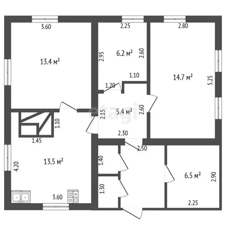 Дом в Анжеро-Судженск, Динамитная улица (53.5 м) - Фото 1