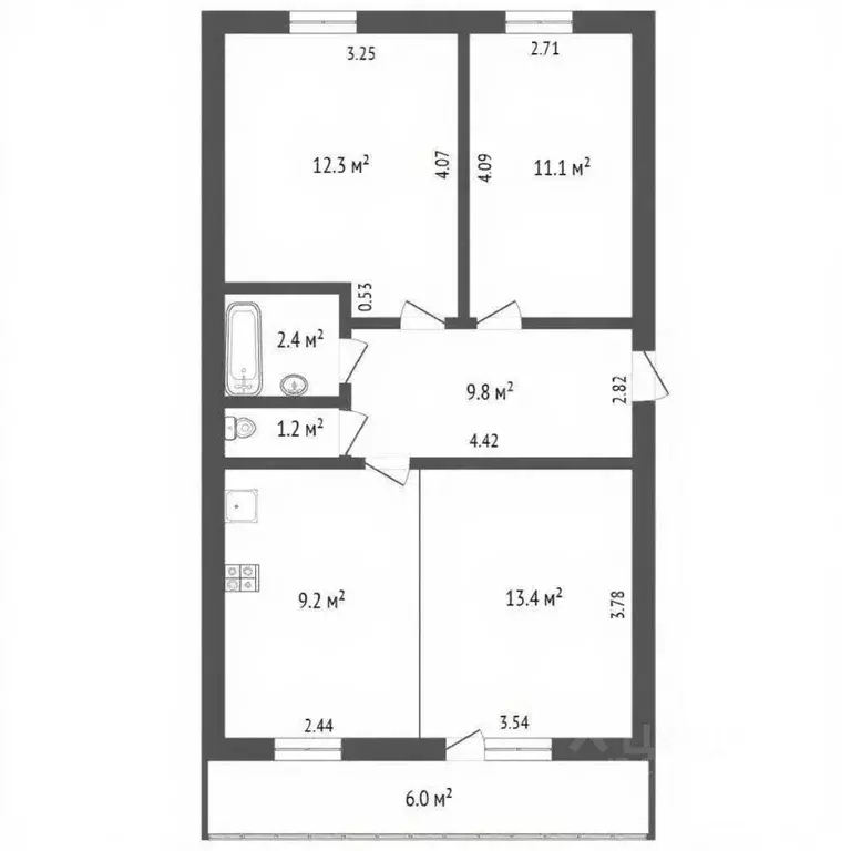 3-к кв. Тюменская область, Ишим ул. Карла Маркса, 5А (59.4 м) - Фото 2