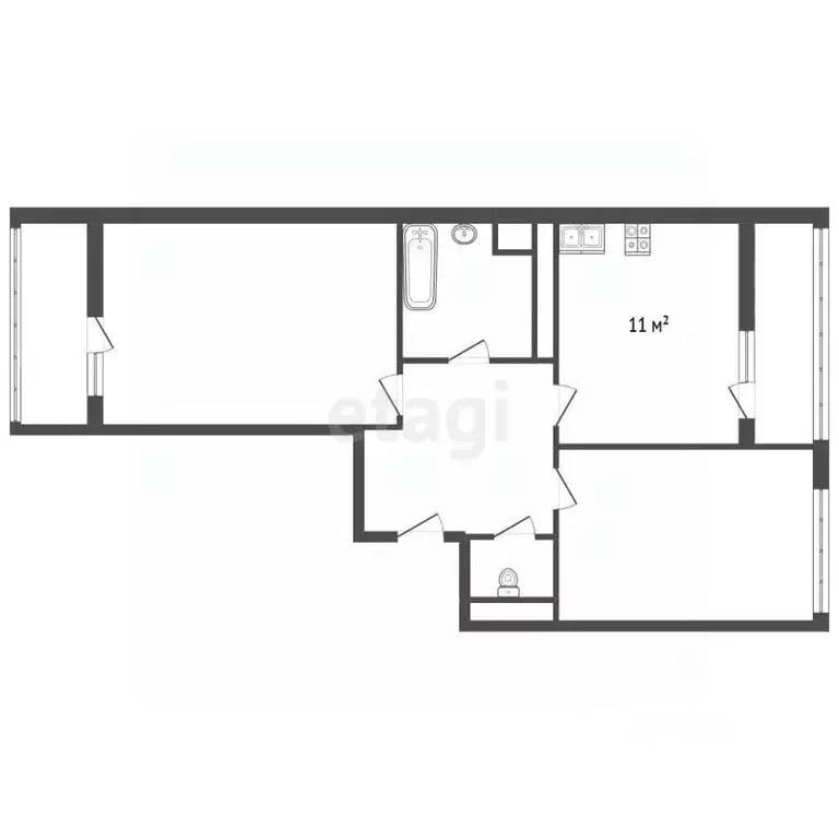 2-к кв. Санкт-Петербург Планерная ул., 93 (53.3 м) - Фото 2