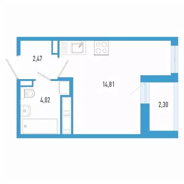 Студия Санкт-Петербург пос. Шушары,  (22.45 м) - Фото 0