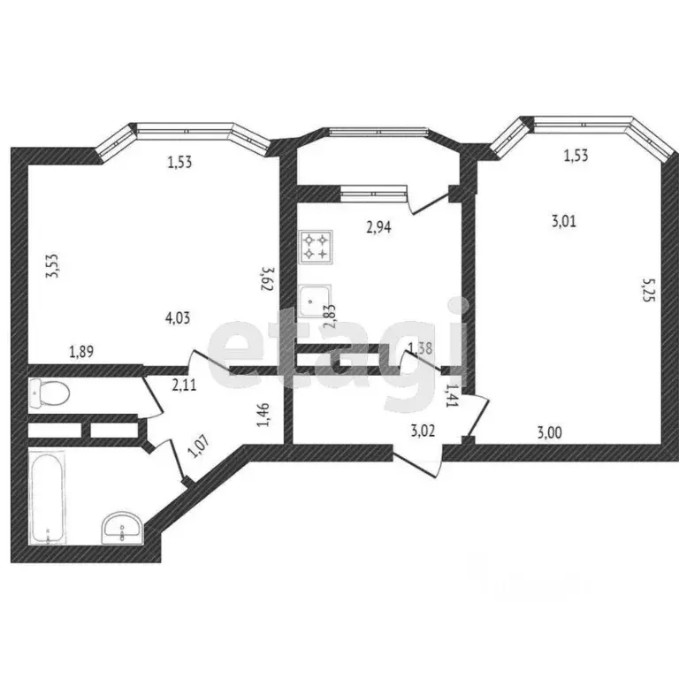 2-к кв. Санкт-Петербург ул. Орджоникидзе, 52 (55.0 м) - Фото 1