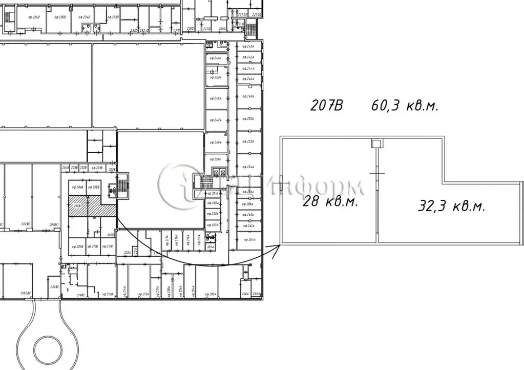 Офис в Санкт-Петербург Краснопутиловская ул., 69 (60 м) - Фото 1