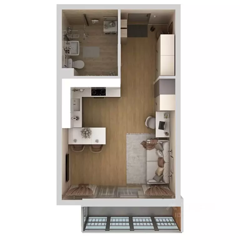 Студия Пермский край, Пермь ул. Капитана Гастелло, 15 (28.6 м) - Фото 2