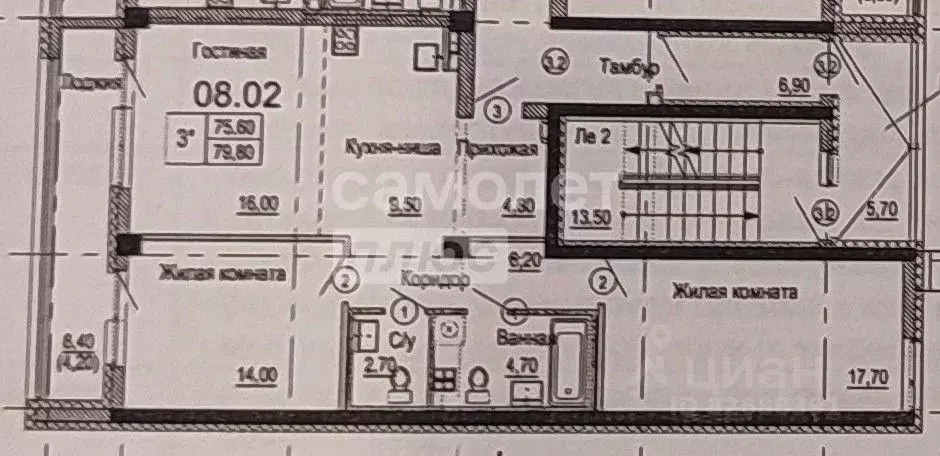 2-к кв. Свердловская область, Екатеринбург ул. Уральская, 5 (80.3 м) - Фото 1