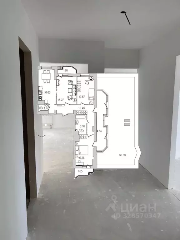 3-к кв. Санкт-Петербург ул. Руднева, 16 (127.4 м) - Фото 1