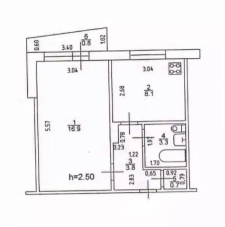1-к кв. Татарстан, Казань ул. Четаева, 33 (33.0 м) - Фото 2