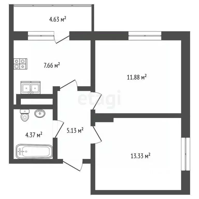2-к кв. Марий Эл, Йошкар-Ола проезд Прибрежный, 10 (42.0 м) - Фото 1