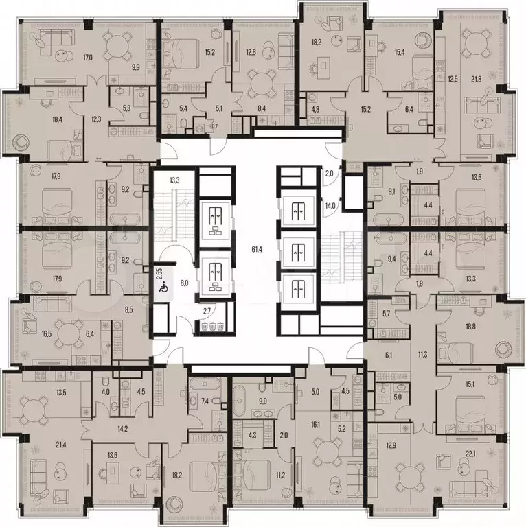 2-к. квартира, 47,4 м, 40/47 эт. - Фото 1