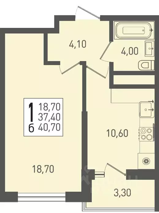 1-к кв. Краснодарский край, Краснодар пос. Березовый, ул. ... - Фото 1