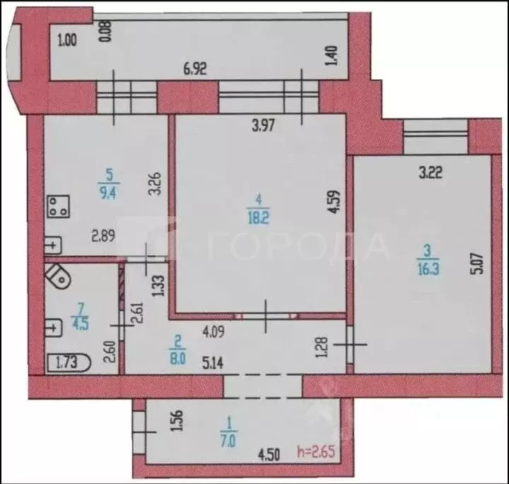 2-к кв. Алтайский край, Барнаул ул. Антона Петрова, 247А (63.4 м) - Фото 2