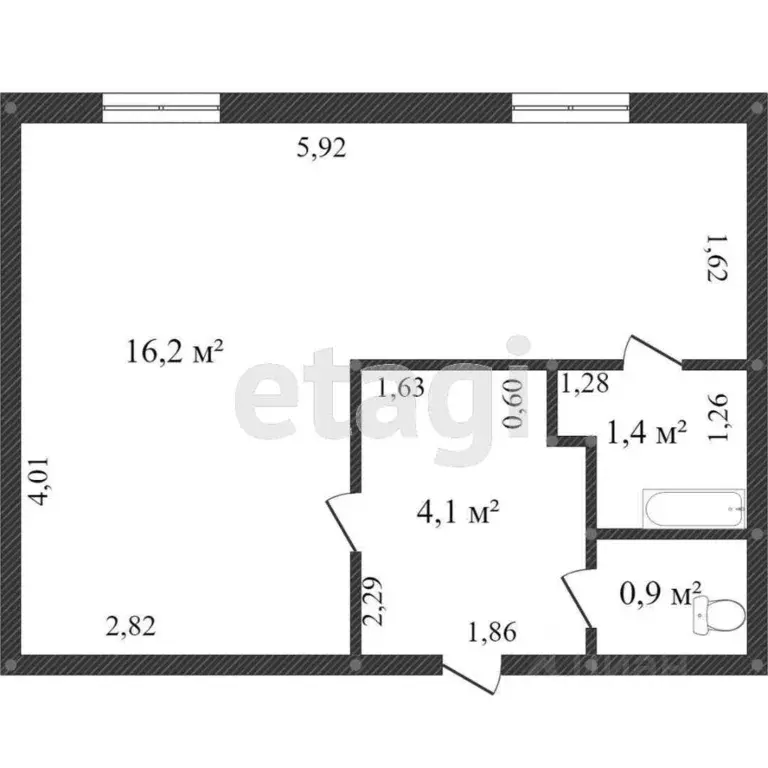 1-к кв. Хабаровский край, Комсомольск-на-Амуре ул. Калинина, 35/2 ... - Фото 2
