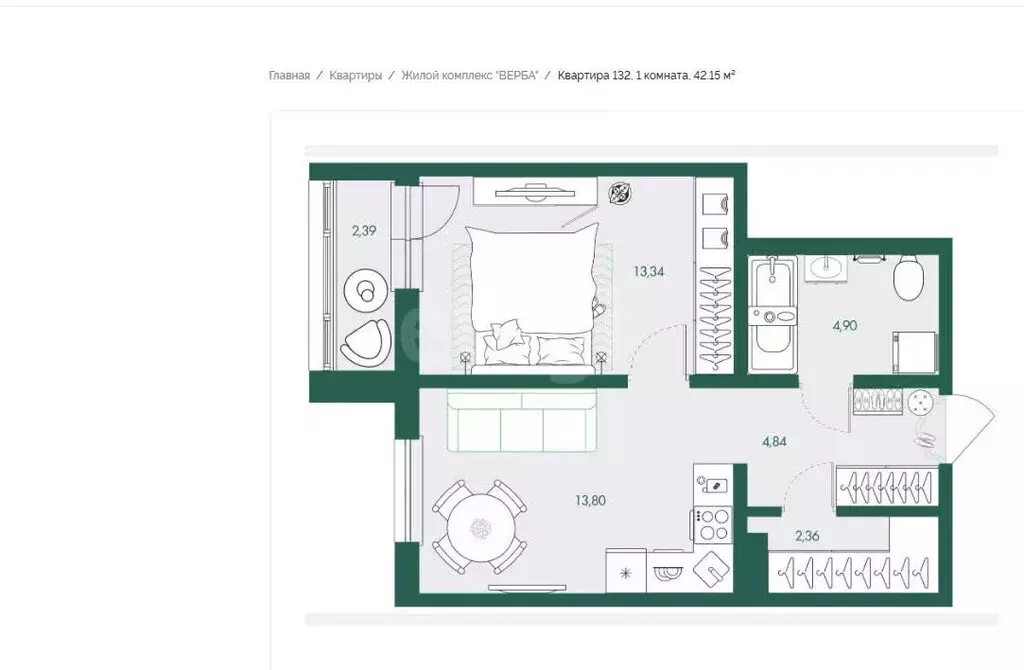 1-комнатная квартира: Южно-Сахалинск, планировочный район ... - Фото 1