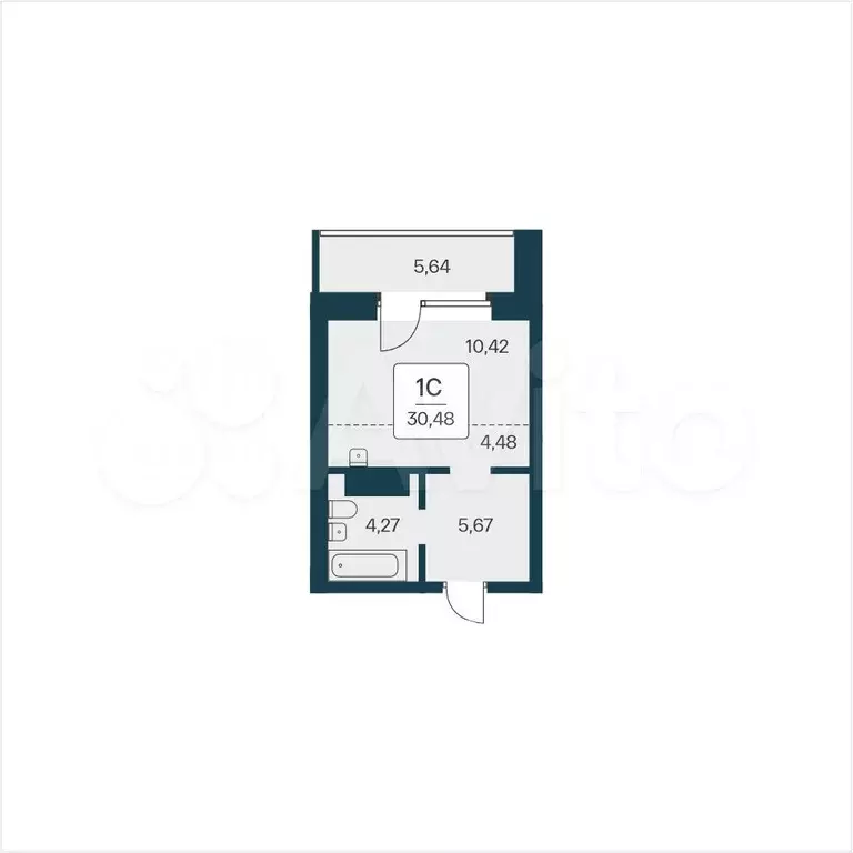 Квартира-студия, 30,5 м, 11/25 эт. - Фото 0