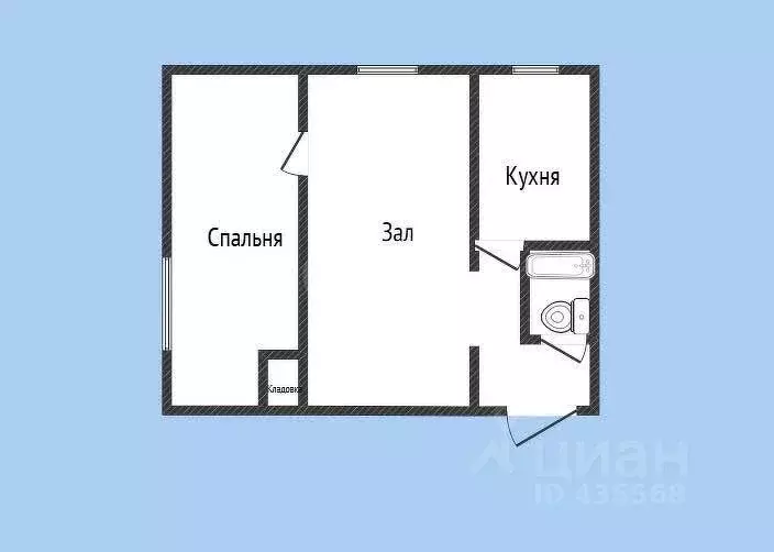 2-к кв. Белгородская область, Губкин Комсомольская ул., 47 (38.6 м) - Фото 1