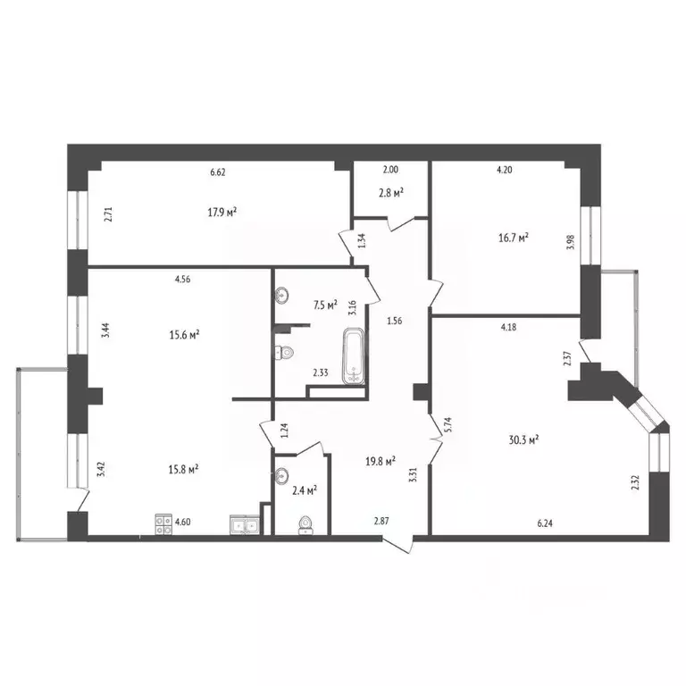 4-к кв. Саха (Якутия), Якутск ул. Ярославского, 28 (128.8 м) - Фото 2