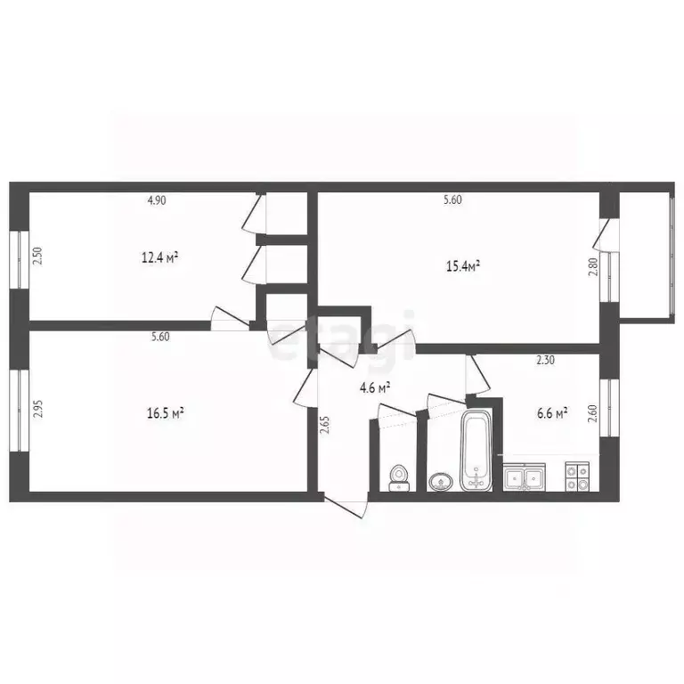 3-к кв. Крым, Симферополь ул. Киевская (60.2 м) - Фото 2