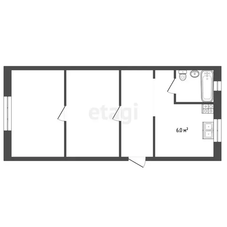 1-комнатная квартира: посёлок Семёнково, Первомайская улица, 14 (33.1 ... - Фото 1