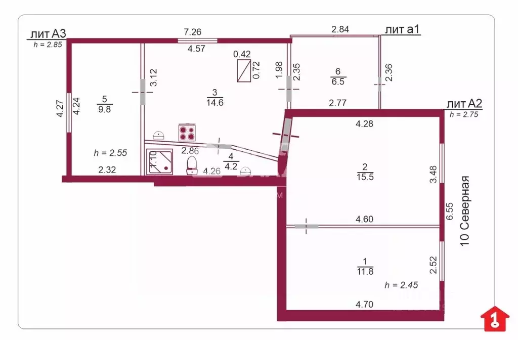 Дом в Омская область, Омск ул. Герцена, 112 (62 м) - Фото 2