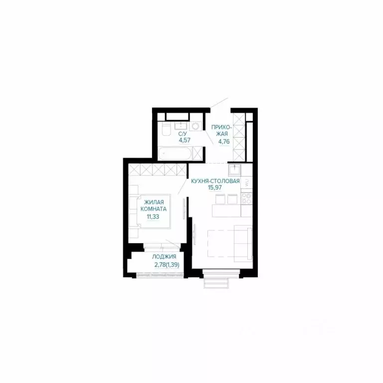 1-к кв. Свердловская область, Екатеринбург Эльмаш жилрайон, Доминанта ... - Фото 1