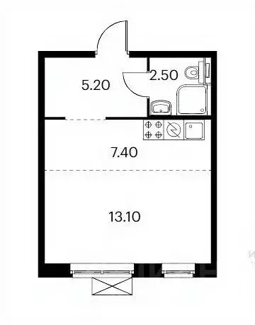 Студия Московская область, Люберцы ул. 8 Марта, 18к1 (28.2 м) - Фото 1