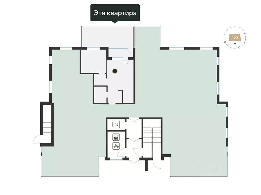 1-к кв. Тюменская область, Тюмень ул. Игоря Комиссарова, 9 (45.03 м) - Фото 1