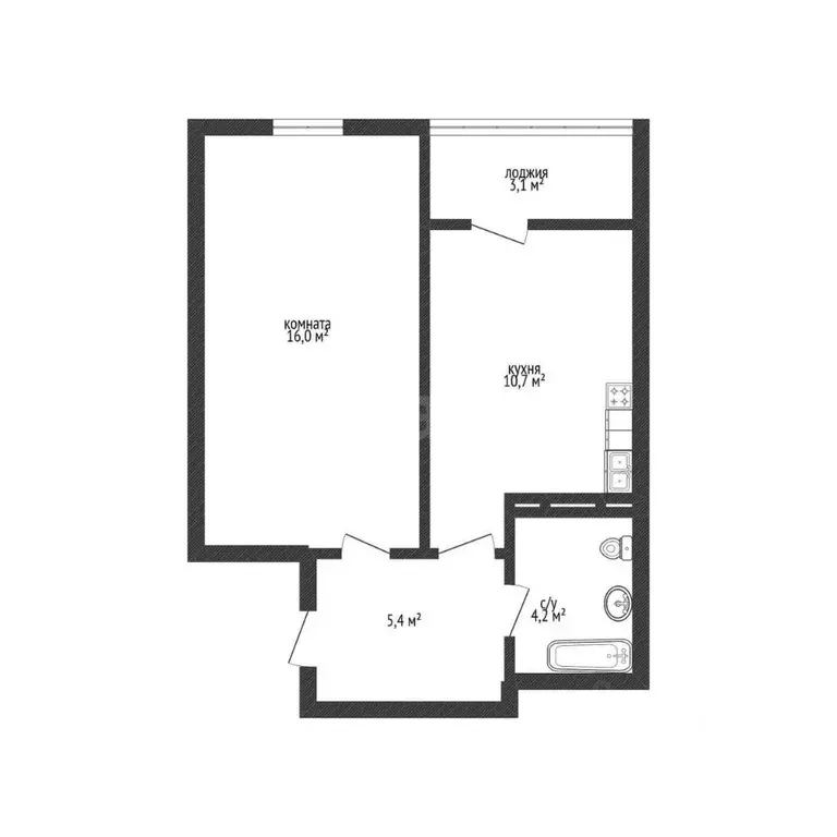 1-к кв. Краснодарский край, Краснодар Московская ул., 118к1 (36.3 м) - Фото 2