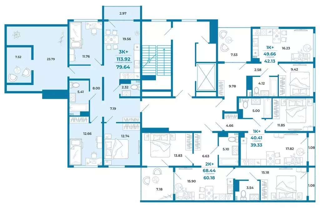 3-комнатная квартира: Тюмень, улица Анатолия Клиндюка, 3 (79.64 м) - Фото 1