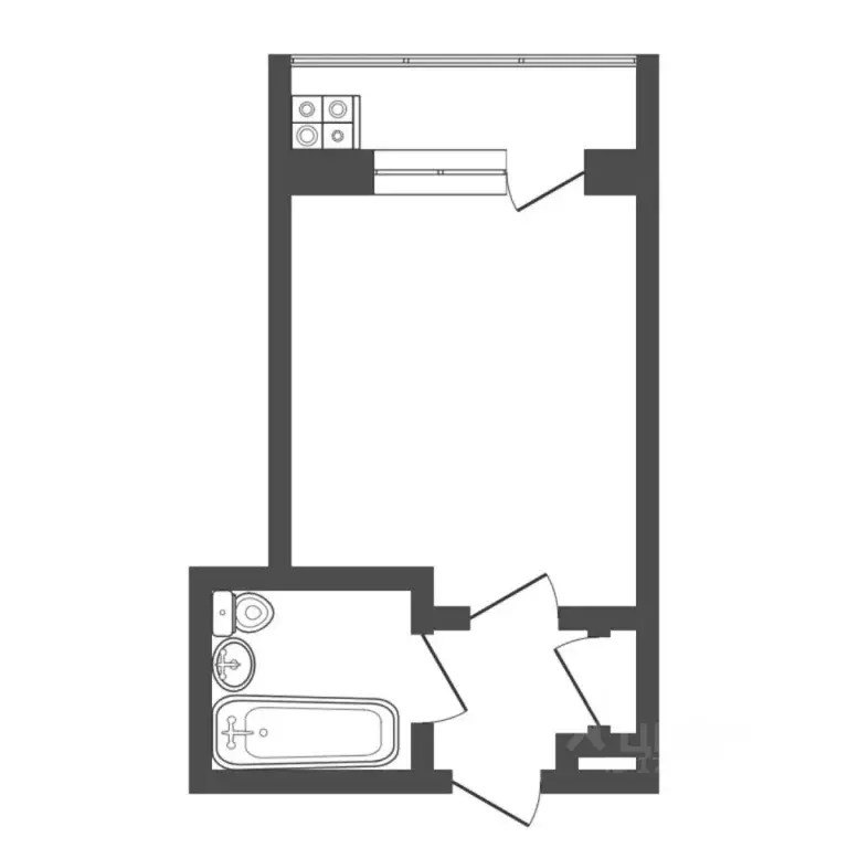 Студия Тюменская область, Тюмень Олимпийская ул., 12 (21.0 м) - Фото 2