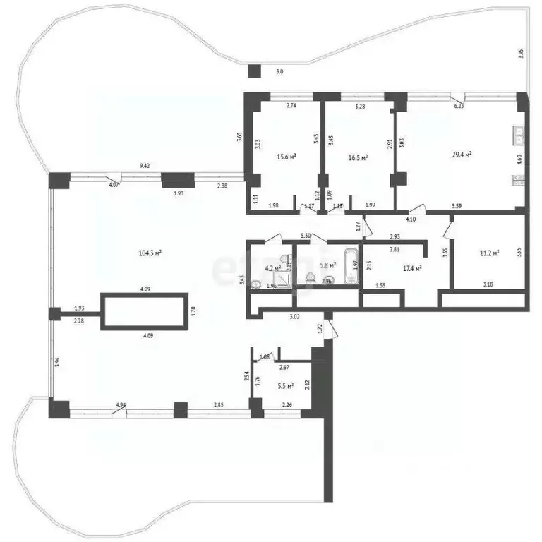 3-к кв. Крым, Ялта проезд Парковый, 6А (378.0 м) - Фото 1