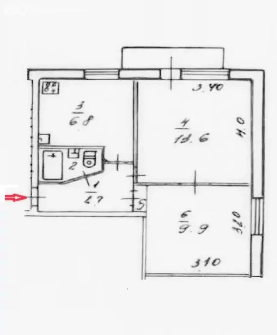 2-комнатная квартира: посёлок Приамурский, Вокзальная улица, 28 (36.1 ... - Фото 1