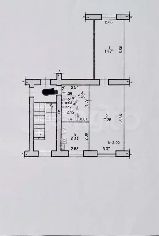 2-к. квартира, 45,7 м, 1/5 эт. - Фото 0