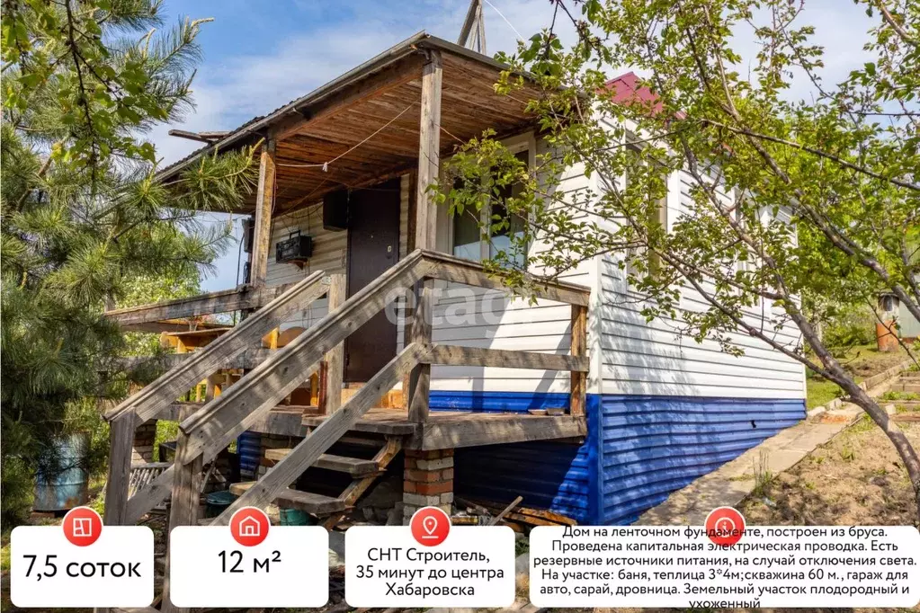 Дом в Хабаровский край, Хабаровский район, Строитель СНТ  (36 м) - Фото 1