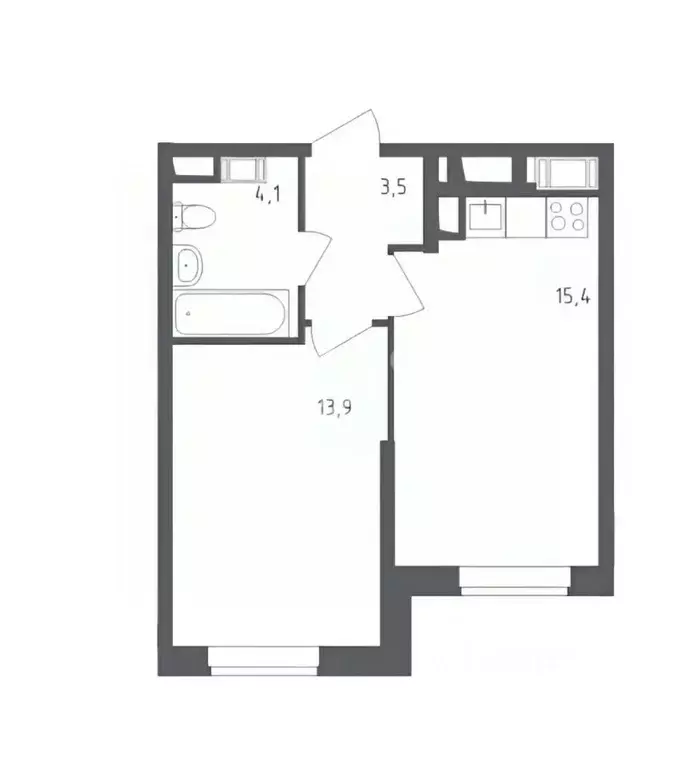 1-к кв. Москва ул. Недорубова, 30 (36.7 м) - Фото 2