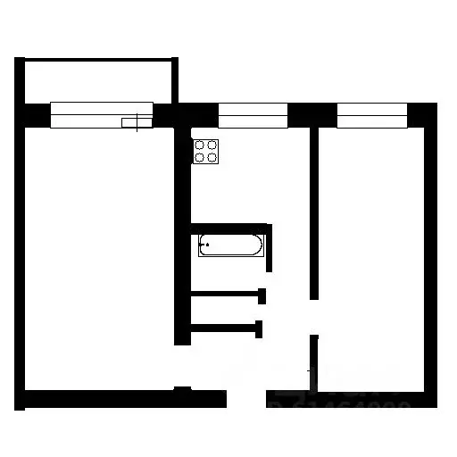 2-к кв. Башкортостан, Уфа Айская ул., 80 (45.0 м) - Фото 1