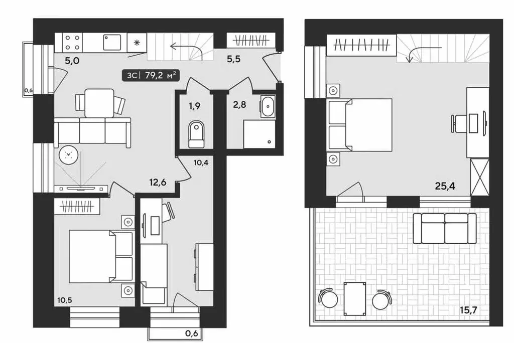 2-комнатная квартира: Октябрьский, жилой комплекс Альпийский квартал, ... - Фото 1