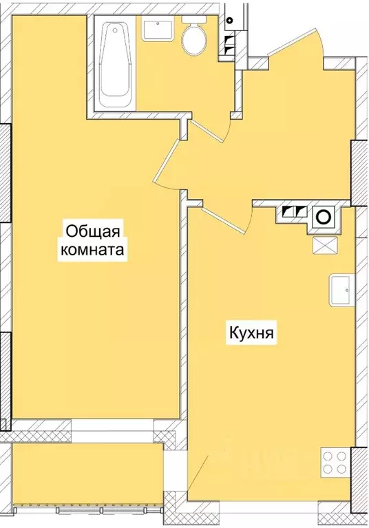 1-к кв. Саха (Якутия), Якутск Атмосфера жилой комплекс (47.19 м) - Фото 0