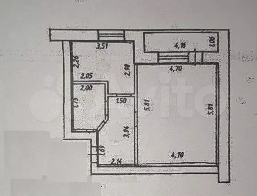 1-к. квартира, 48,6 м, 1/3 эт. - Фото 0