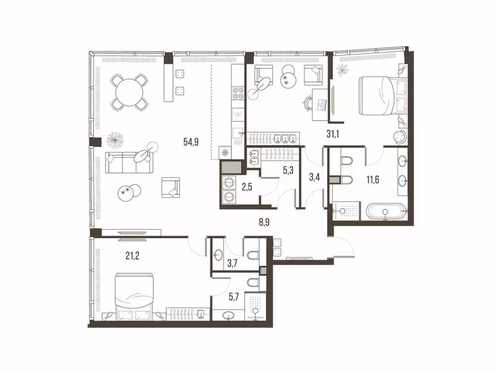 3-комнатная квартира: Москва, Летниковская улица, 11к1 (148.3 м) - Фото 1