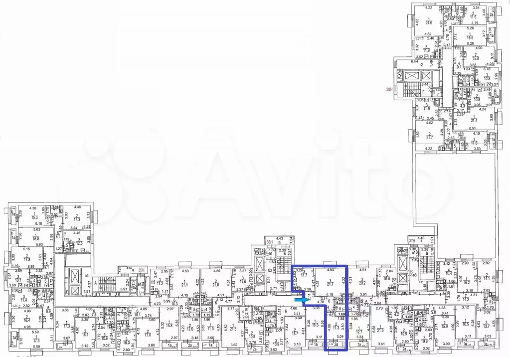 Аукцион: 2-к. квартира, 58,2 м, 3/20 эт. - Фото 1