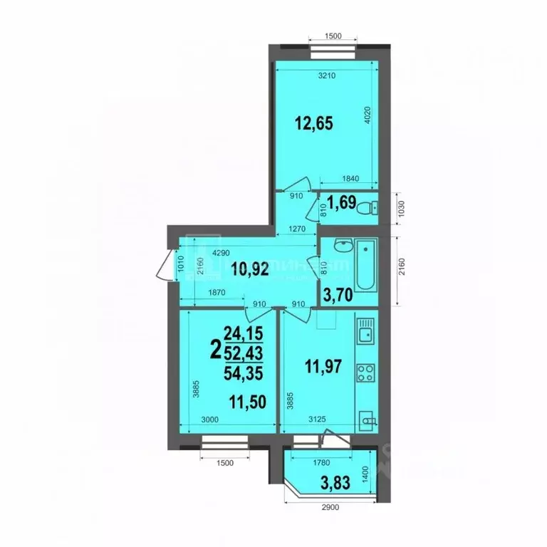 2-к кв. Владимирская область, Ковров ул. 9 Мая, 8 (54.3 м) - Фото 2