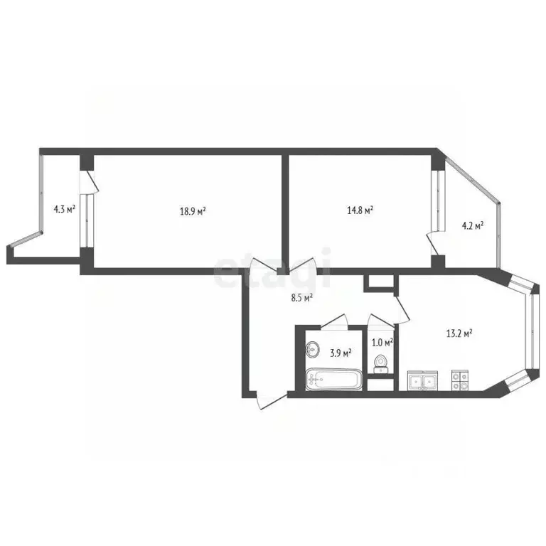 2-к кв. Москва Святоозерская ул., 24 (60.1 м) - Фото 2
