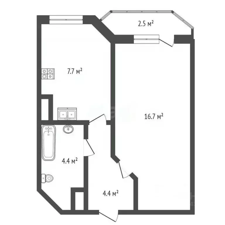 1-к кв. Санкт-Петербург ул. Димитрова, 3к1 (33.7 м) - Фото 1