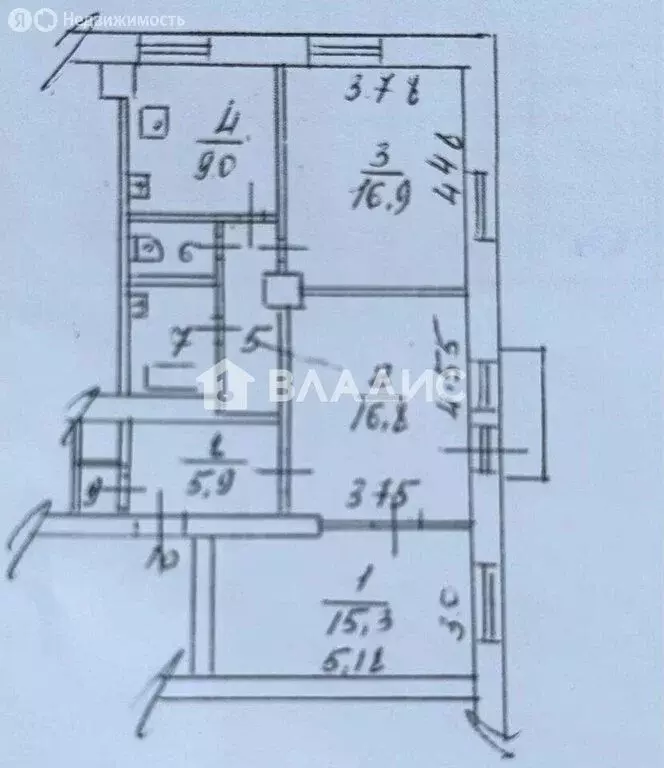 3-комнатная квартира: Видное, Заводская улица, 11 (74.6 м) - Фото 1