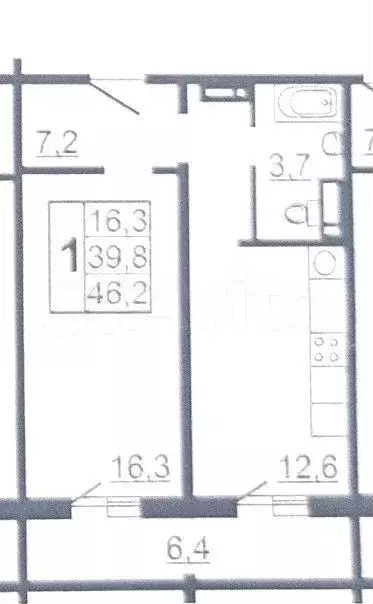1-к. квартира, 43 м, 15/20 эт. - Фото 0