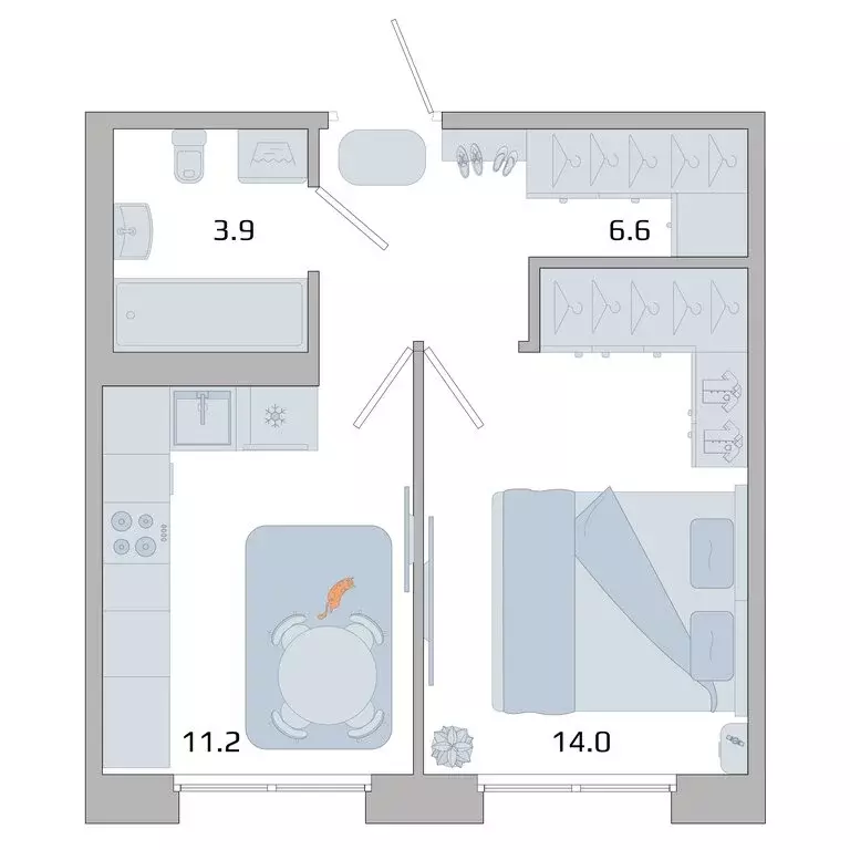 1-комнатная квартира: Иркутск, городок ИВАТУ (35.7 м) - Фото 2