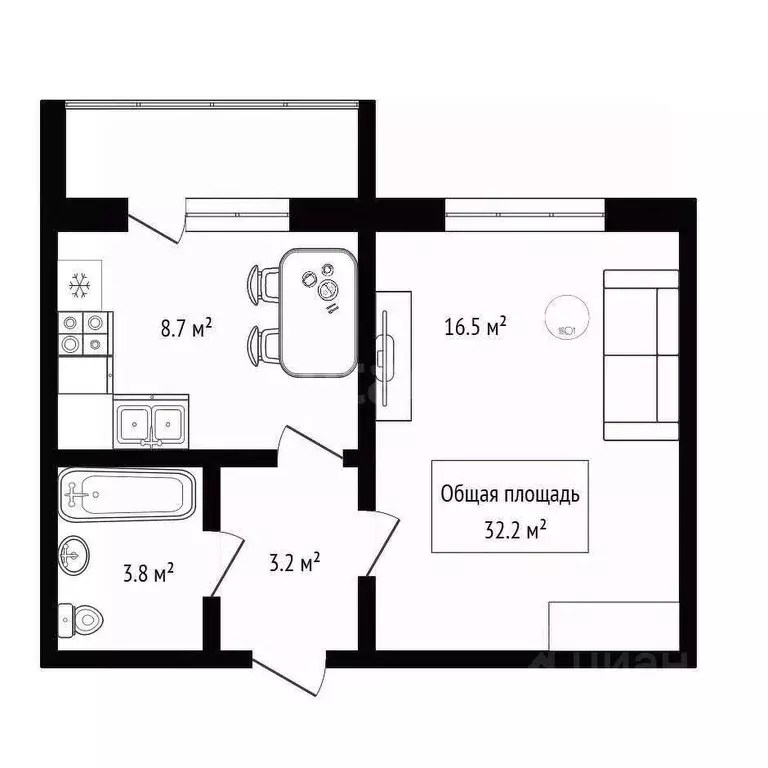 1-к кв. Новосибирская область, Бердск ул. Максима Горького, 72 (32.2 ... - Фото 2